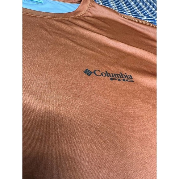Columbia PHG Shirt Mens XL Orange Game Flag Terminal Shot Long Sleeve UPF 50 - Picture 5 of 12